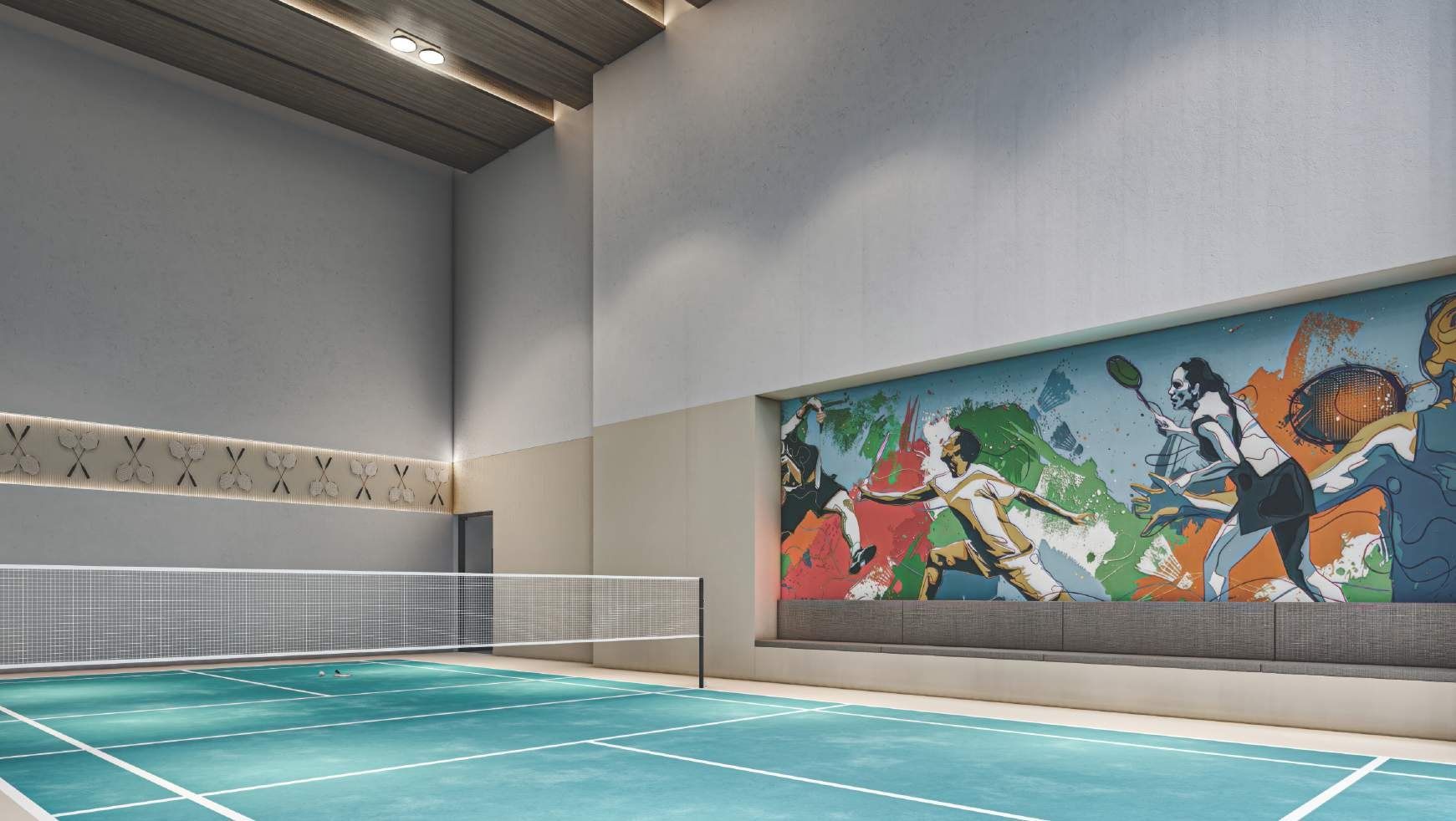 Badminton and pickleball court