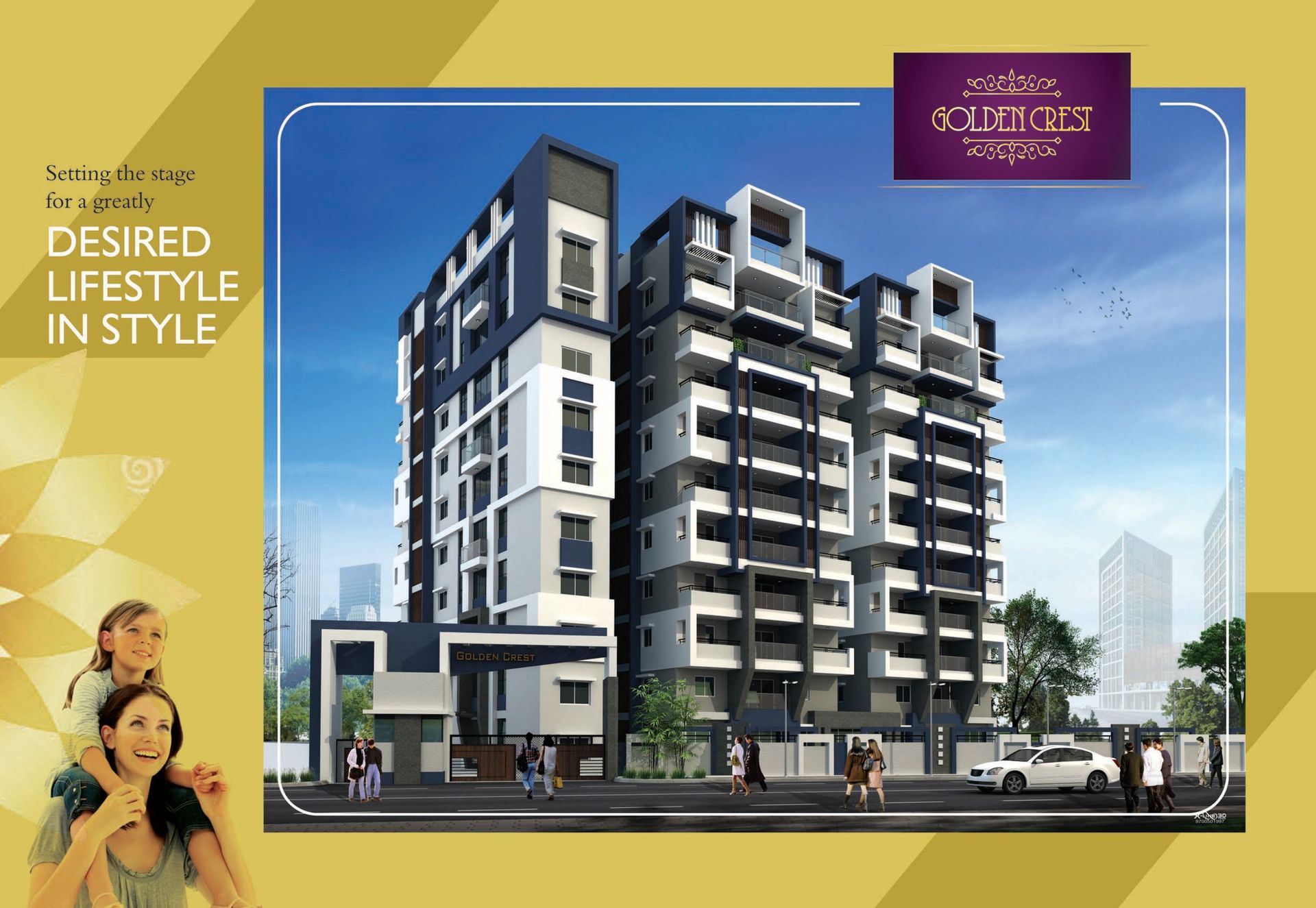 Full elevation view of Golden Crest Residences