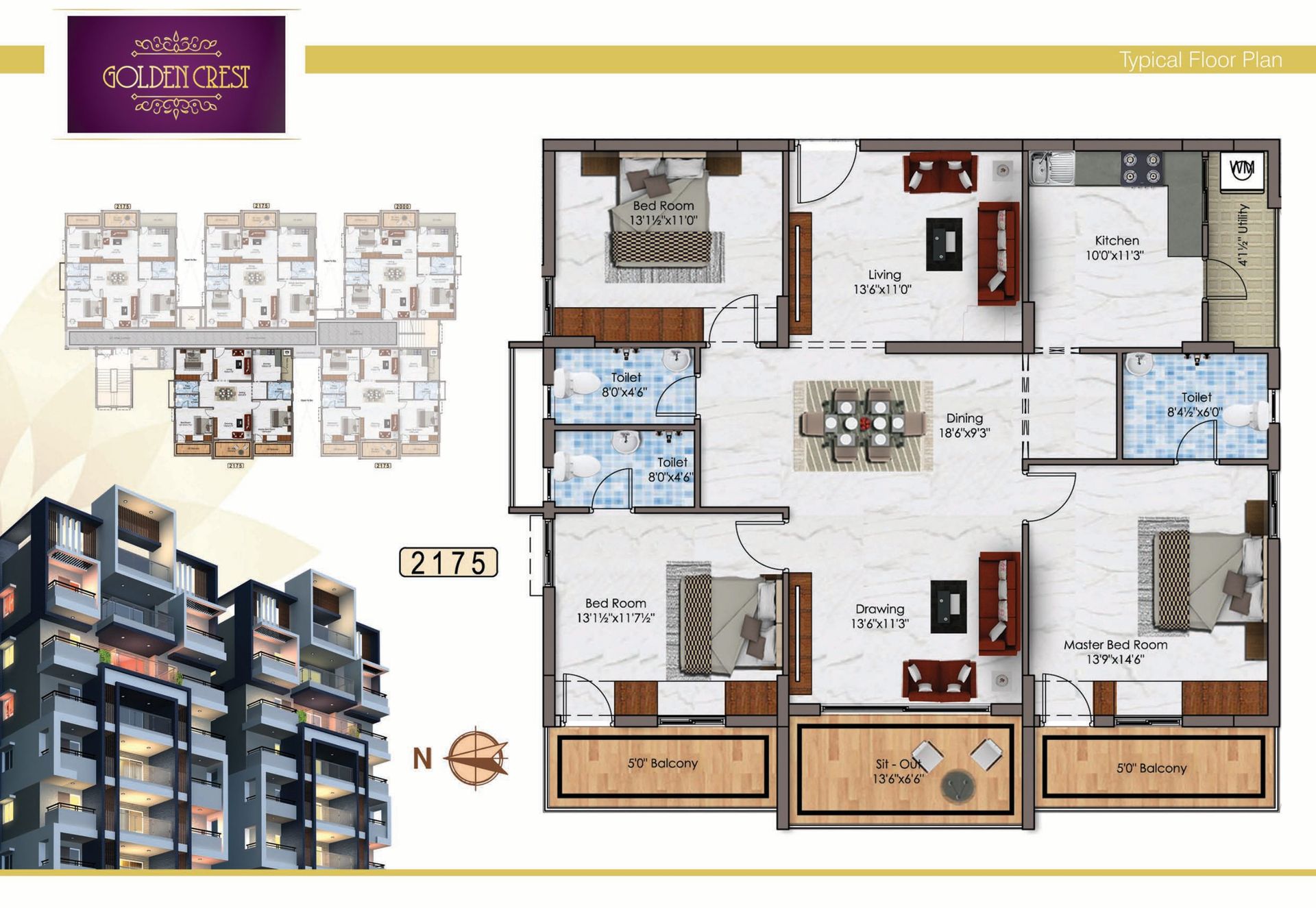 3 BHK — 2,175 sq.ft (Variant)