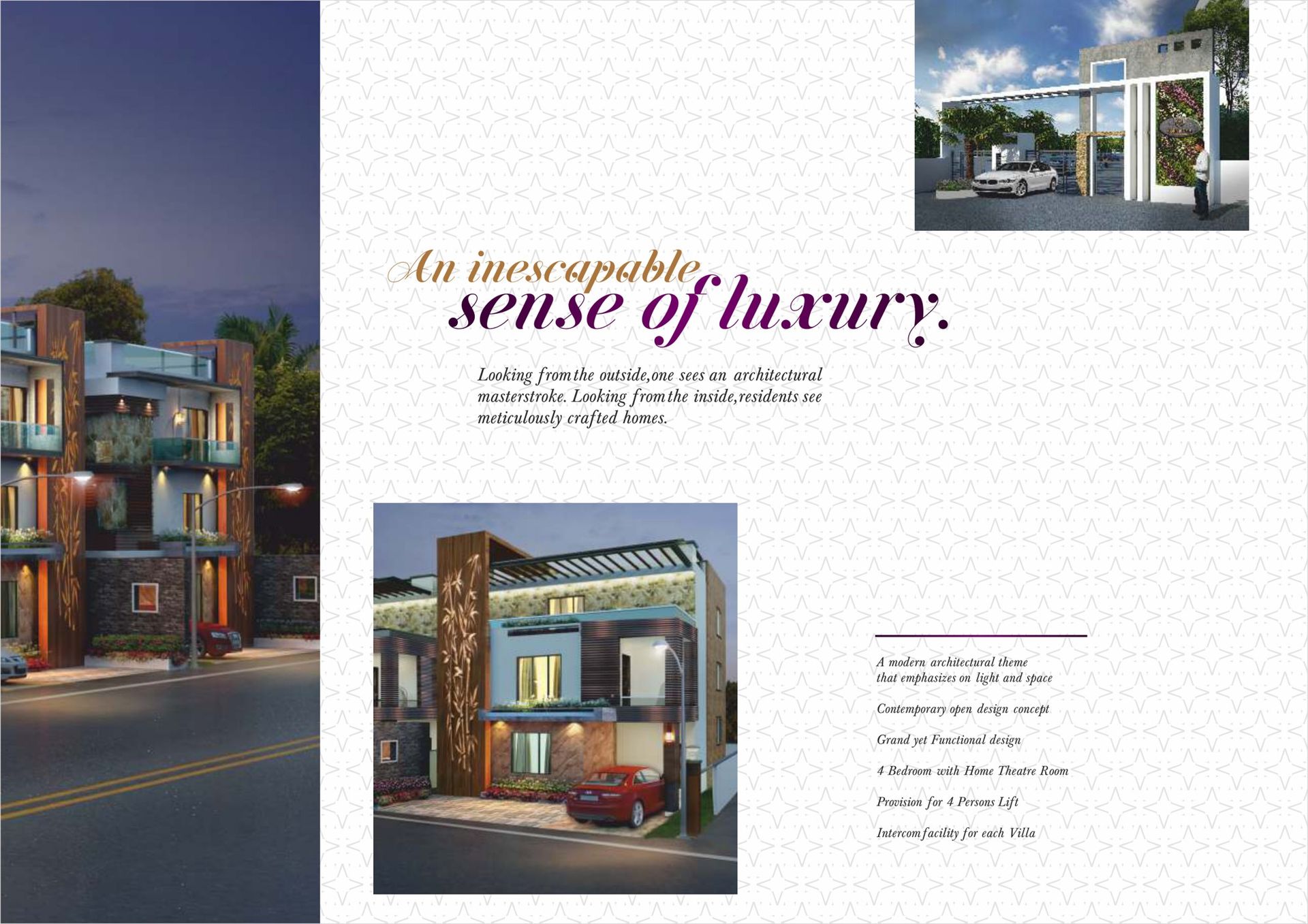 Architectural detailing of the villas