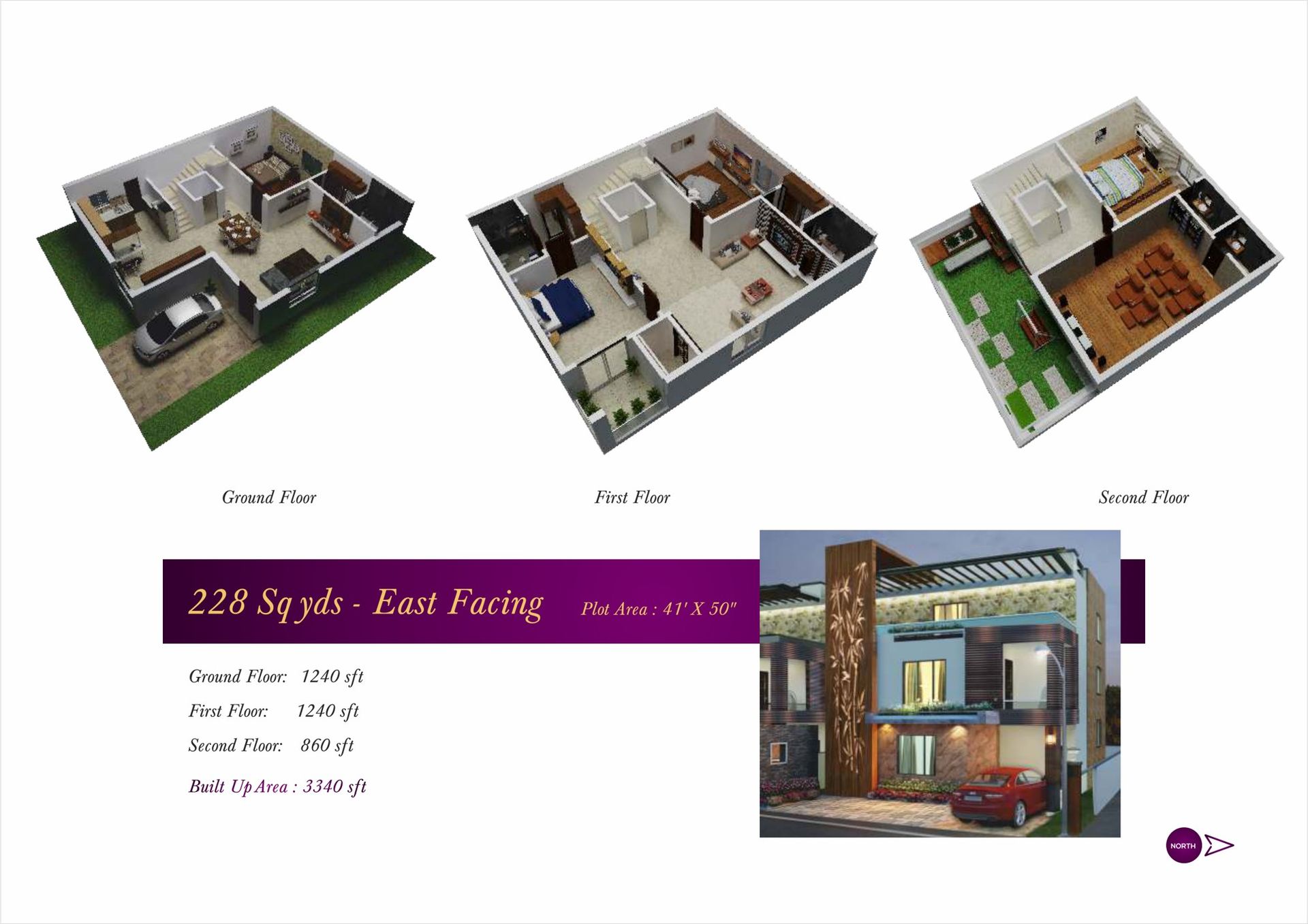 228 Sq.yds — East Facing · 3,340 Sft